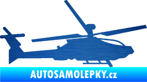 Samolepka Vrtulník 013 pravá škrábaný kov modrý