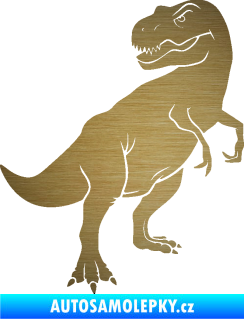 Samolepka Tyrannosaurus Rex 004 pravá škrábaný kov zlatý