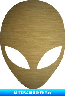 Samolepka UFO 002 škrábaný kov zlatý