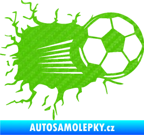 Samolepka Fotbalový míč 005 pravá 3D karbon zelený kawasaki