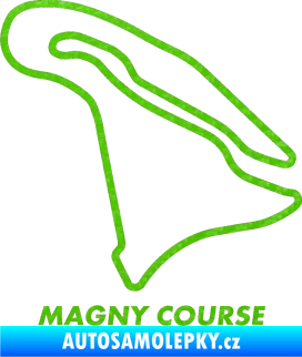 Samolepka Okruh Magny Course 3D karbon zelený kawasaki
