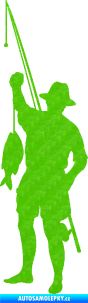 Samolepka Rybář 012 levá 3D karbon zelený kawasaki