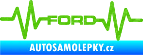 Samolepka Srdeční tep 027 Ford 3D karbon zelený kawasaki