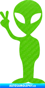 Samolepka UFO 005 levá 3D karbon zelený kawasaki