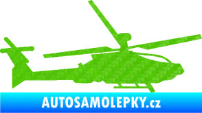 Samolepka Vrtulník 013 pravá 3D karbon zelený kawasaki