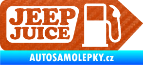 Samolepka Jeep juice symbol tankování 3D karbon oranžový