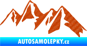 Samolepka Krajina hory 015 pravá 3D karbon oranžový