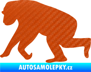 Samolepka Opice 001 levá 3D karbon oranžový