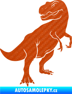 Samolepka Tyrannosaurus Rex 004 pravá 3D karbon oranžový