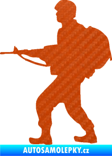Samolepka Voják 016 levá 3D karbon oranžový