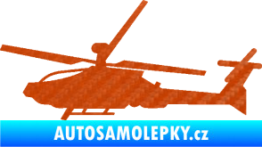 Samolepka Vrtulník 013 levá 3D karbon oranžový