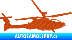 Samolepka Vrtulník 013 pravá 3D karbon oranžový