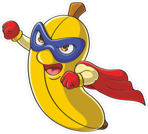Barevný banán 007 levá superhrdina